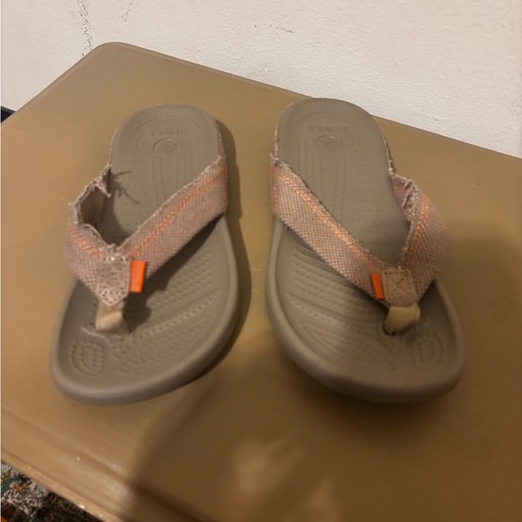 CROCS Other - CROCS J3 Kids Sandals in Tan and Orange